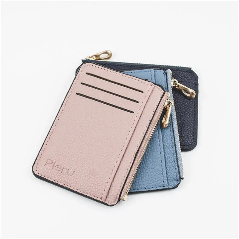 Porte-cartes slim zippé en simili cuir avec compartiments pour femme et homme — photo 5