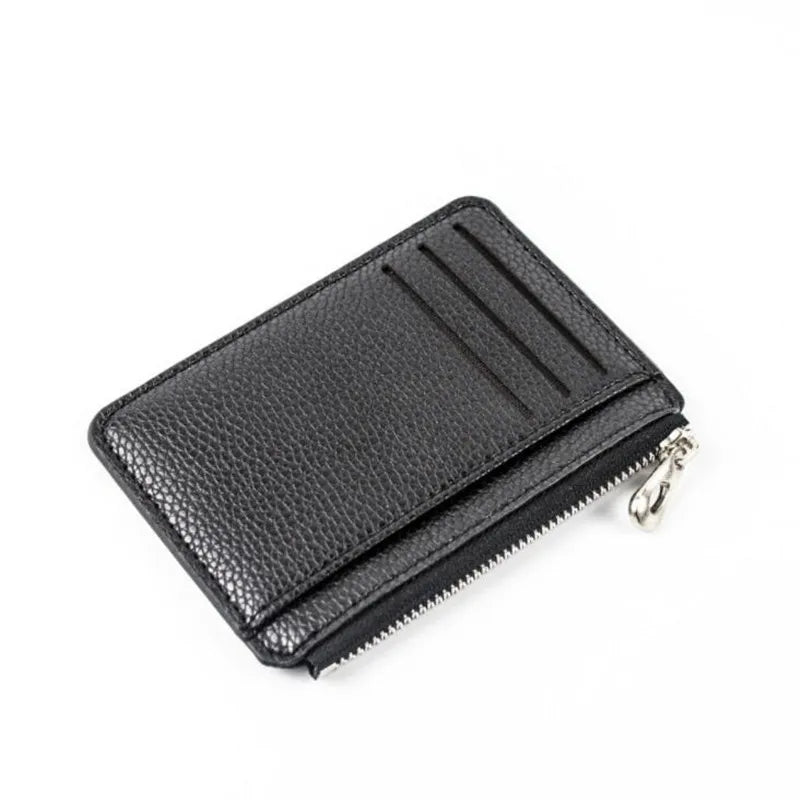 Porte-cartes slim zippé en simili cuir avec compartiments pour femme et homme — photo 7