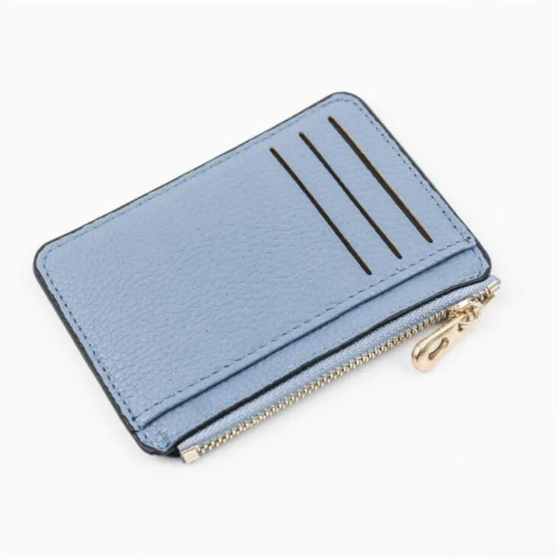 Porte-cartes slim zippé en simili cuir avec compartiments pour femme et homme — photo 8