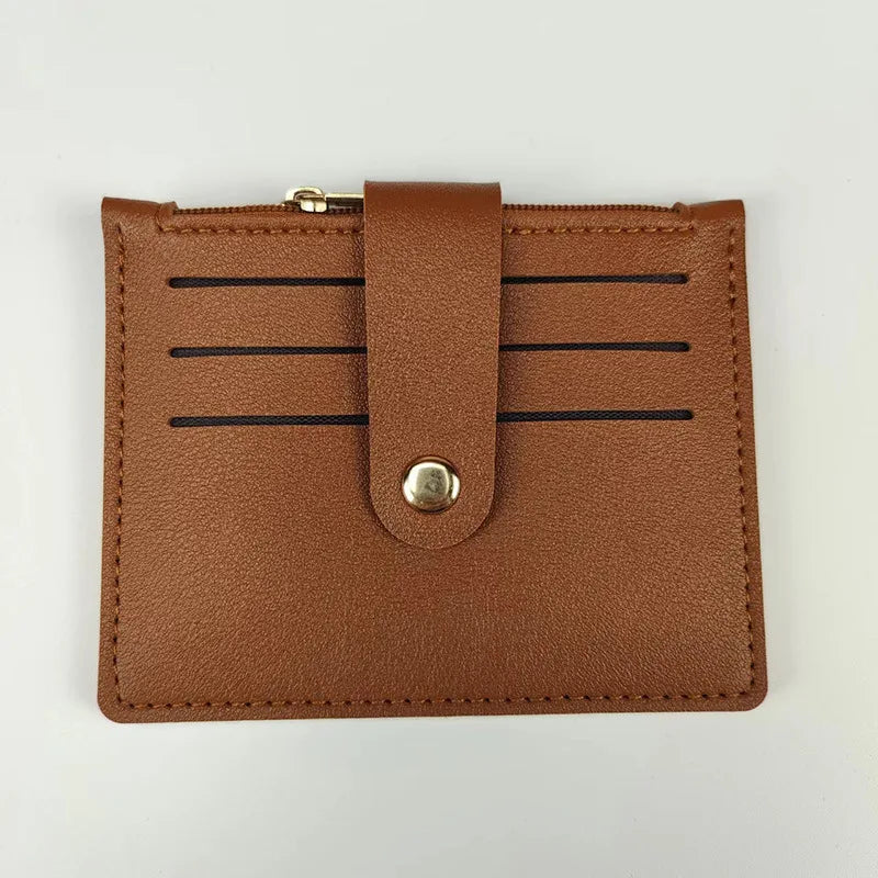 Porte-cartes ultra-fin en cuir pu avec languette à bouton pression pour homme et femme — photo 10