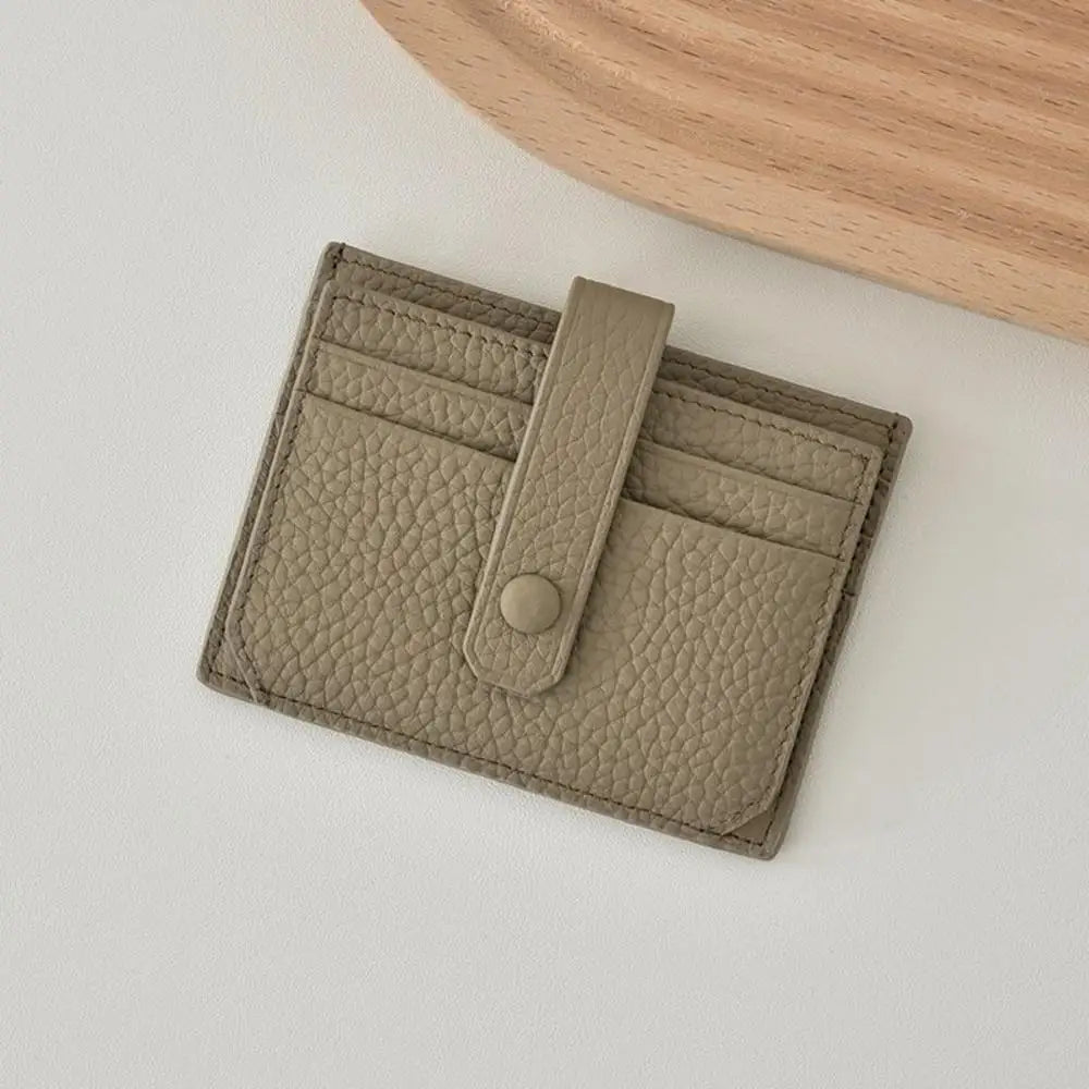 Porte-cartes ultra-fin en cuir pu avec languette à bouton pression pour homme et femme — photo 12