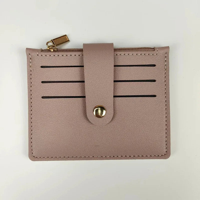 Porte-cartes ultra-fin en cuir pu avec languette à bouton pression pour homme et femme — photo 18