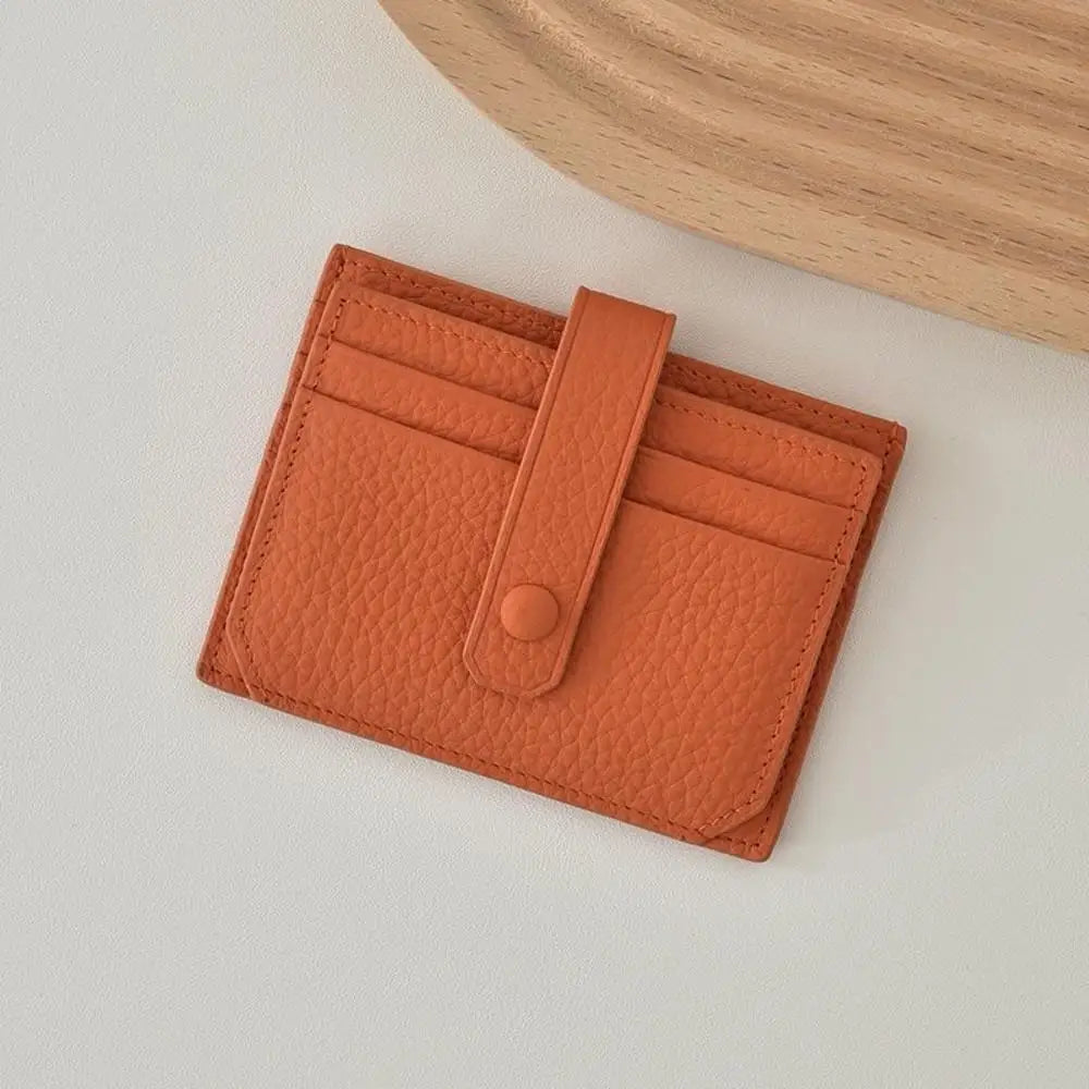 Porte-cartes ultra-fin en cuir pu avec languette à bouton pression pour homme et femme — photo 19