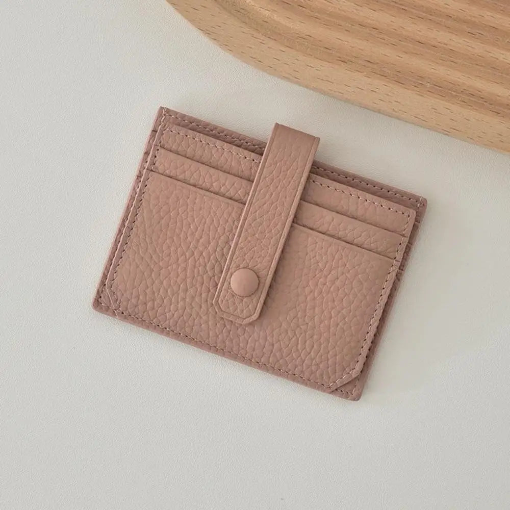Porte-cartes ultra-fin en cuir pu avec languette à bouton pression pour homme et femme — photo 20