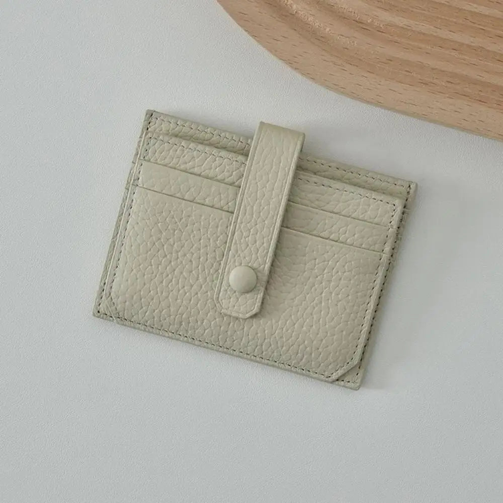 Porte-cartes ultra-fin en cuir pu avec languette à bouton pression pour homme et femme — photo 9