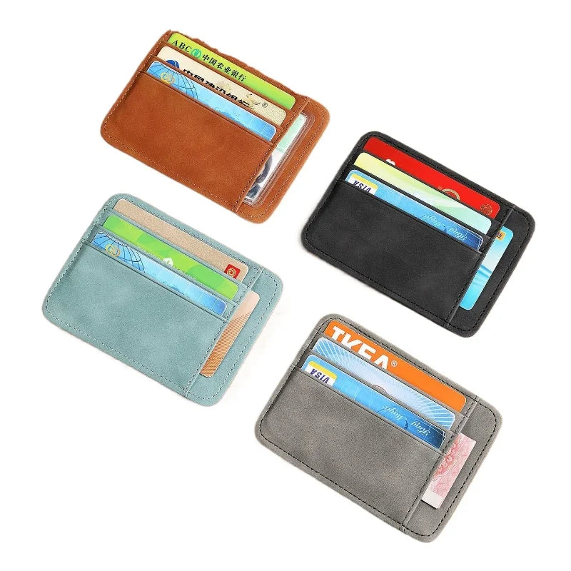 Porte-cartes ultra-fin en simili cuir avec compartiments multiples pour femme et homme — photo 4