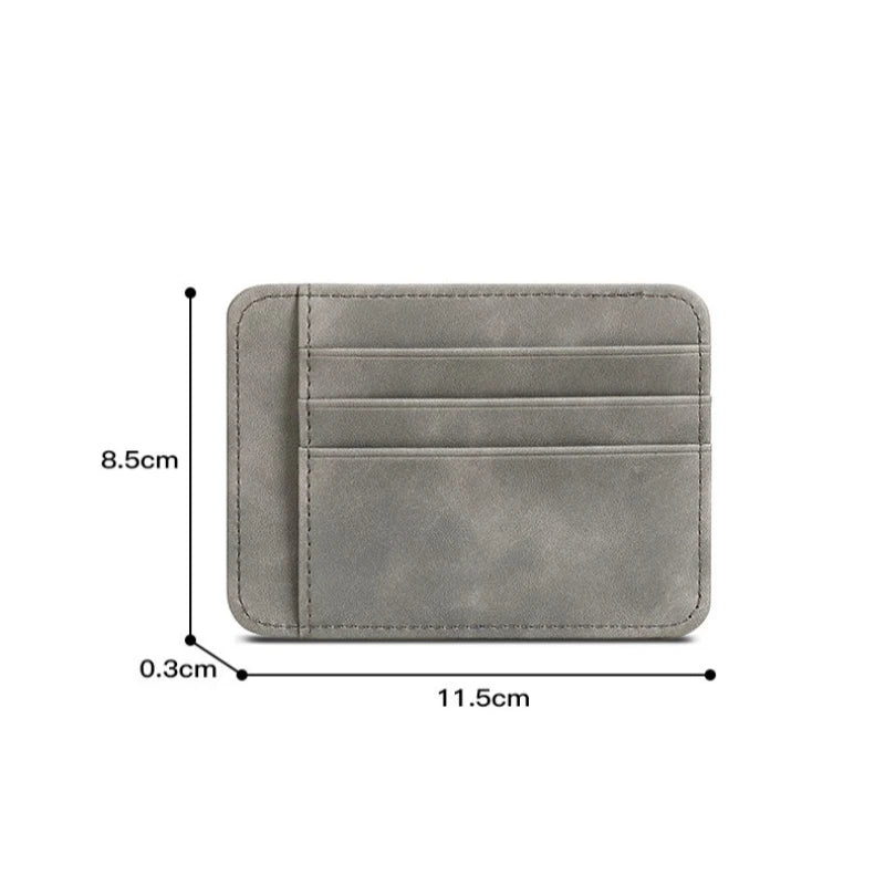 Porte-cartes ultra-fin en simili cuir avec compartiments multiples pour femme et homme — photo 6