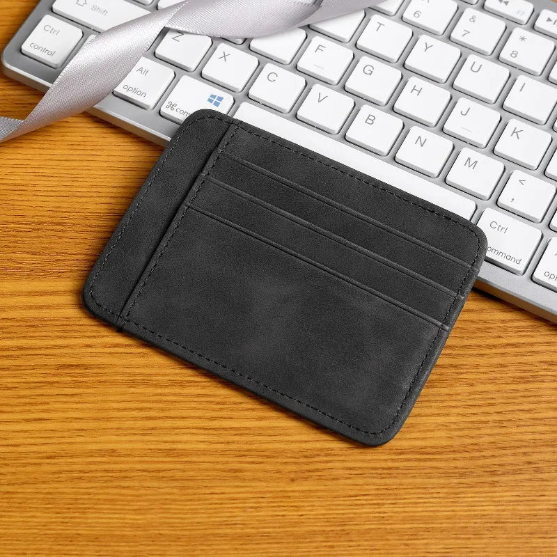 Porte-cartes ultra-fin en simili cuir avec compartiments multiples pour femme et homme — photo 8 Image