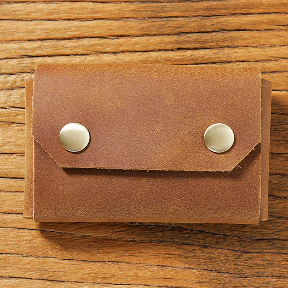 Porte-Cartes Vintage en Cuir Véritable - Organiseur Compact & Multifonction — photo 1