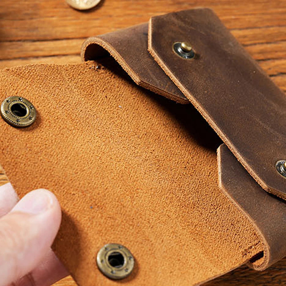 Porte-Cartes Vintage en Cuir Véritable - Organiseur Compact & Multifonction — photo 2