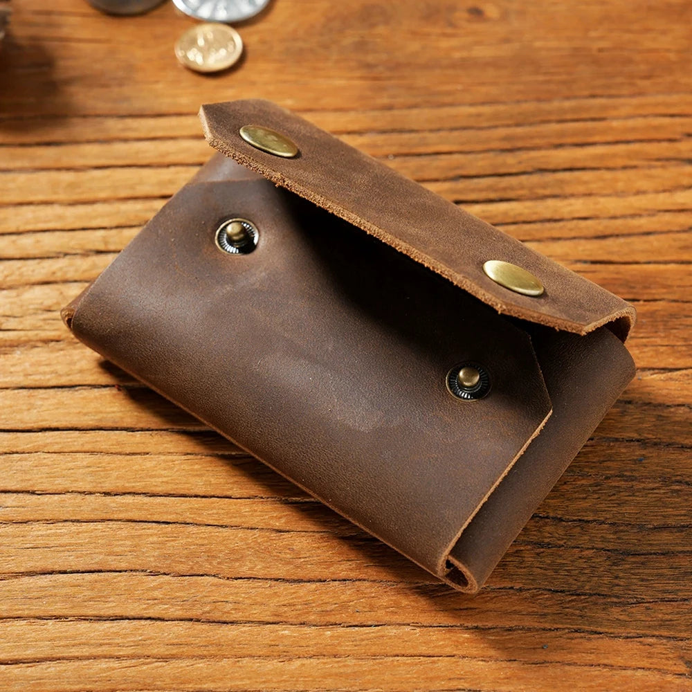 Porte-Cartes Vintage en Cuir Véritable - Organiseur Compact & Multifonction — photo 3