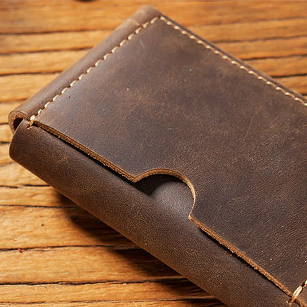 Porte-Cartes Vintage en Cuir Véritable - Organiseur Compact & Multifonction — photo 4