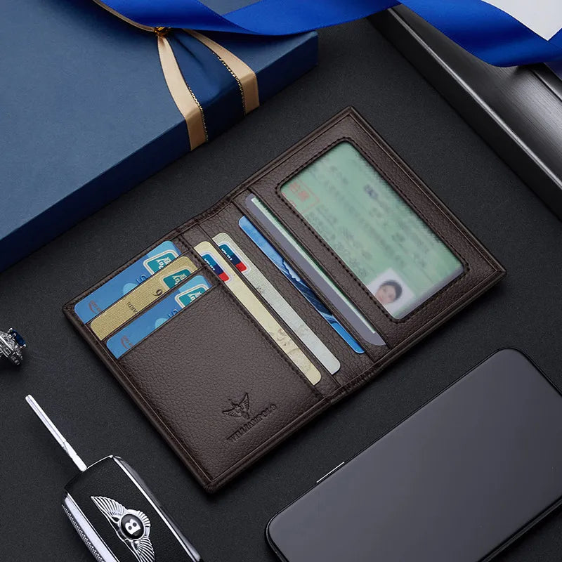 Porte-Cartes en Cuir Véritable - Ultra-Mince & Tendance — photo 1