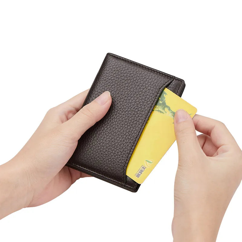 Porte-Cartes en Cuir Véritable - Ultra-Mince & Tendance — photo 6 Image