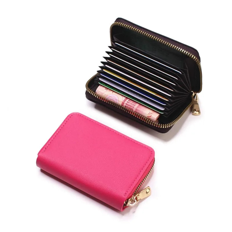 Porte-cartes zippé compact multi-emplacements 11 slots – portefeuille accordéon sécurisé — photo 1
