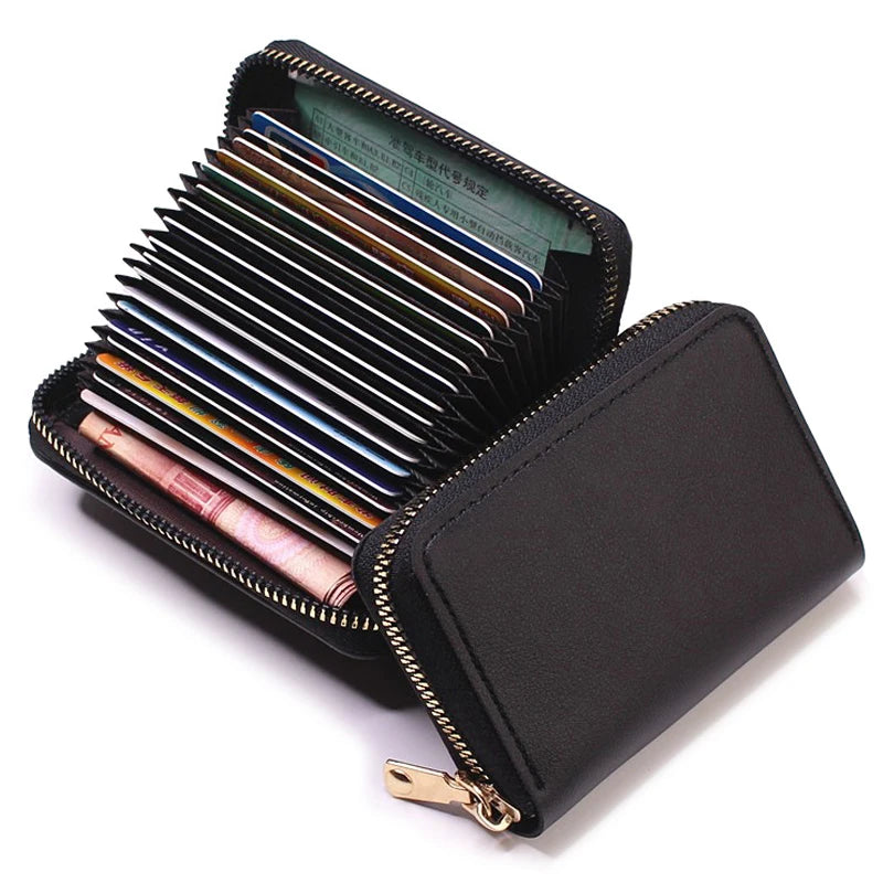 Porte-cartes zippé compact multi-emplacements 11 slots – portefeuille accordéon sécurisé — photo 2