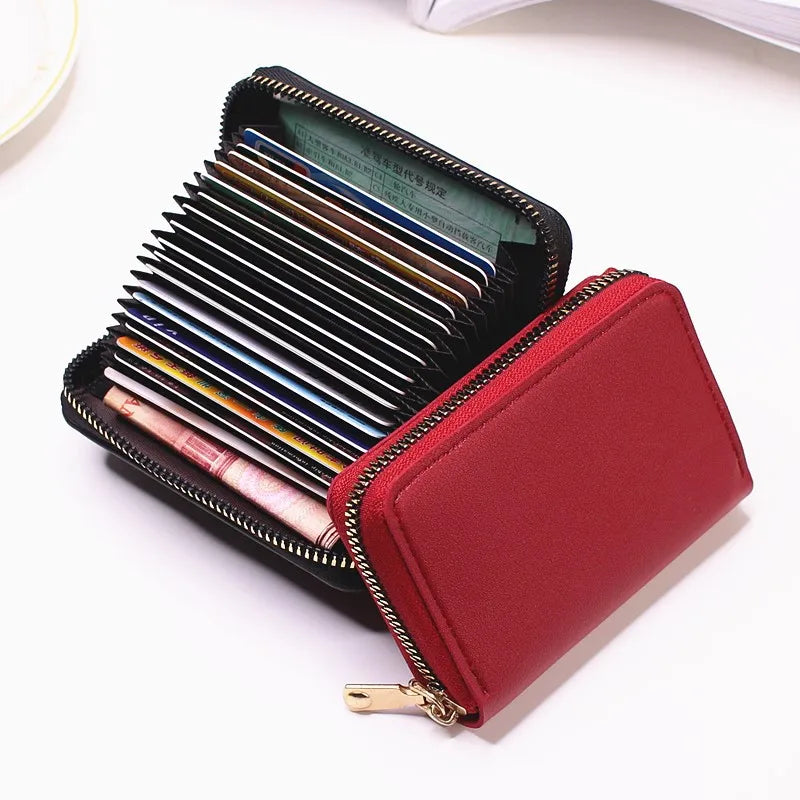 Porte-cartes zippé compact multi-emplacements 11 slots – portefeuille accordéon sécurisé — photo 3