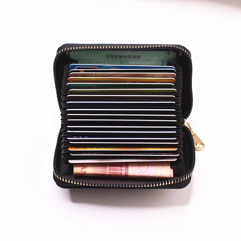 Porte-cartes zippé compact multi-emplacements 11 slots – portefeuille accordéon sécurisé — photo 4