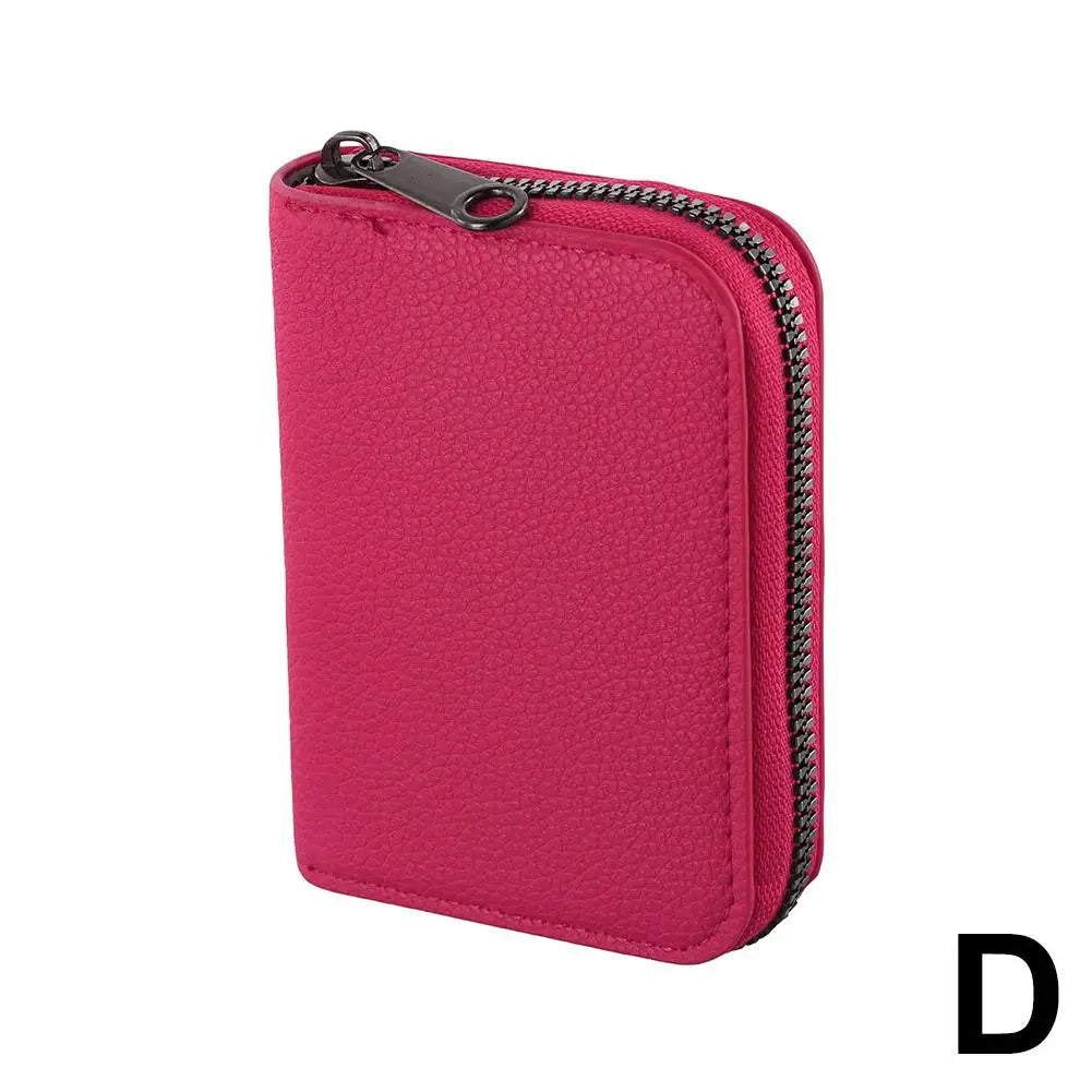 Porte-cartes zippé compact en simili cuir avec compartiments accordéon unisexe — photo 10