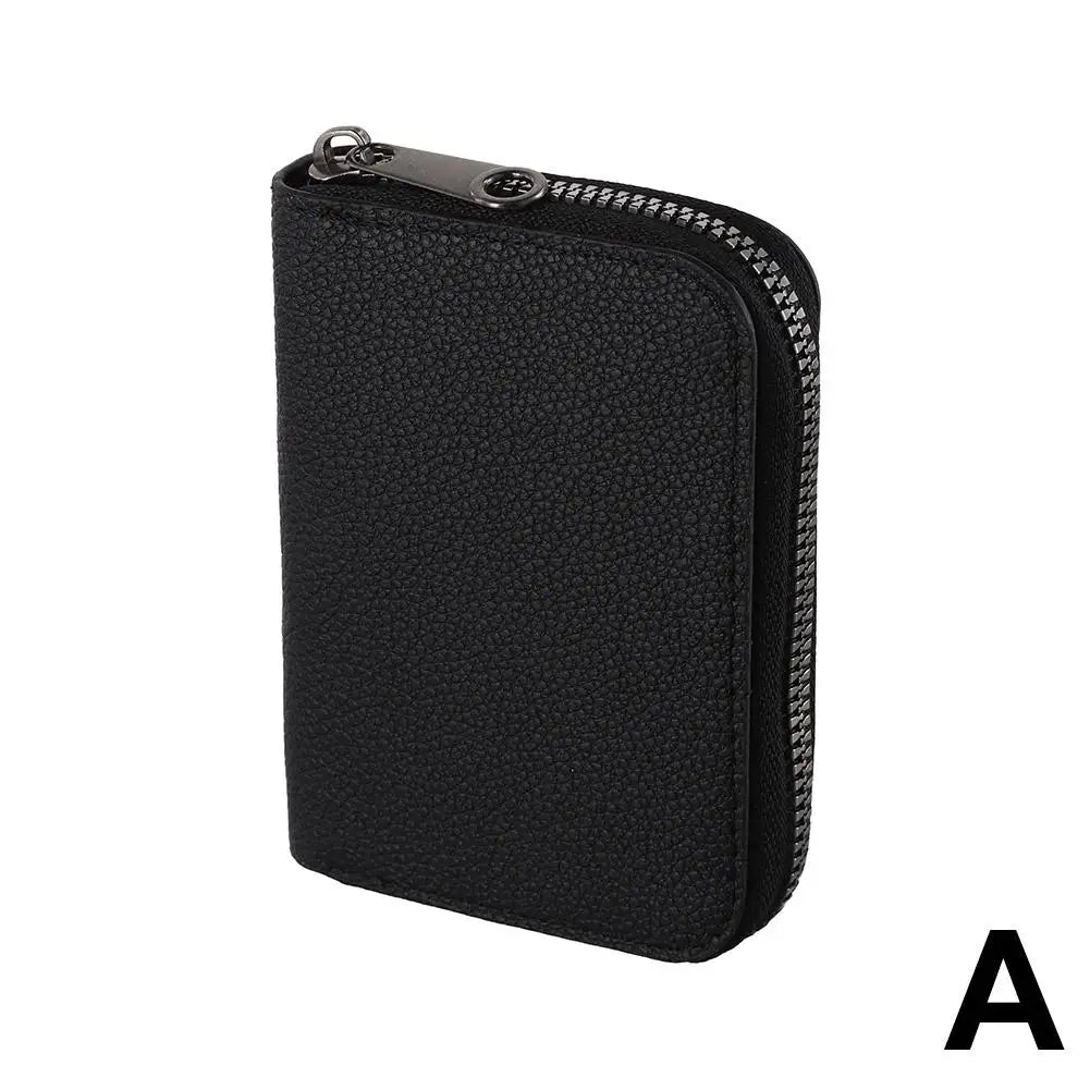 Porte-cartes zippé compact en simili cuir avec compartiments accordéon unisexe — photo 7