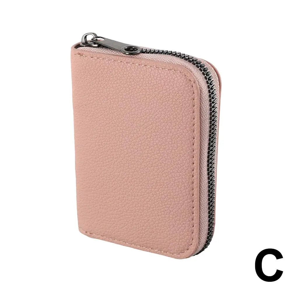 Porte-cartes zippé compact en simili cuir avec compartiments accordéon unisexe — photo 9