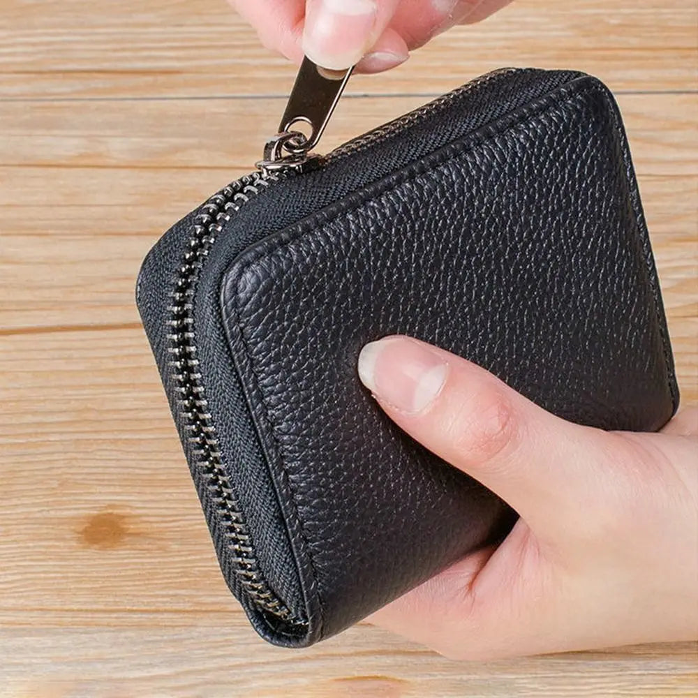 Porte-cartes zippé grande capacité avec 20 compartiments en simili cuir unisexe — photo 1