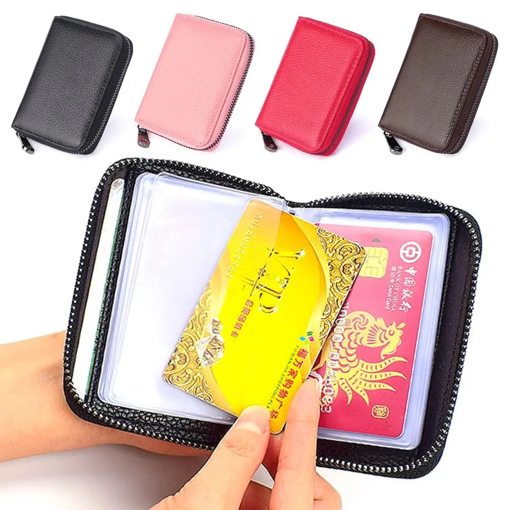 Porte-cartes zippé grande capacité avec 20 compartiments en simili cuir unisexe — photo 2