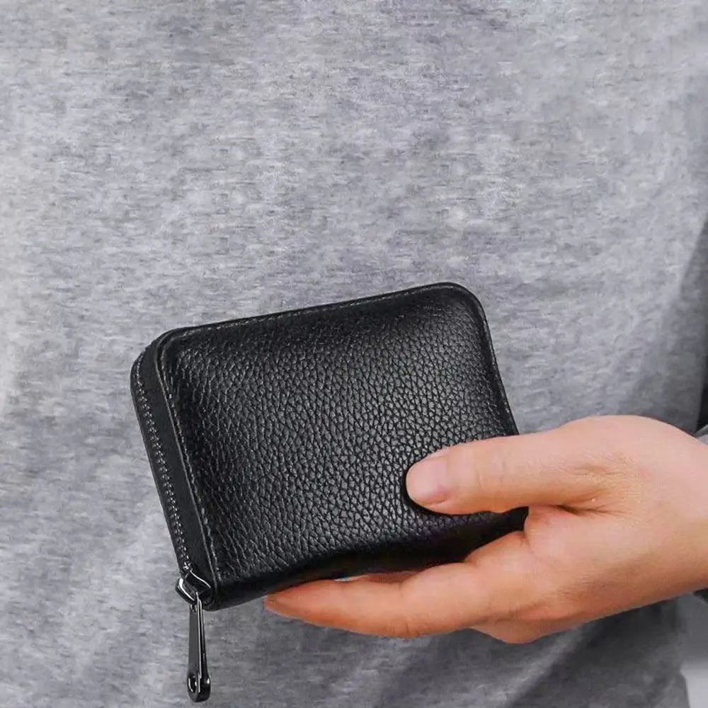 Porte-cartes zippé grande capacité avec 20 compartiments en simili cuir unisexe — photo 4