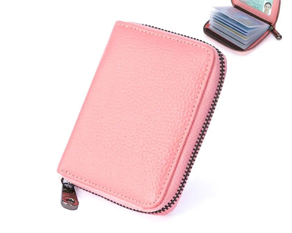 Porte-cartes zippé grande capacité avec 20 compartiments en simili cuir unisexe — photo 7 Image