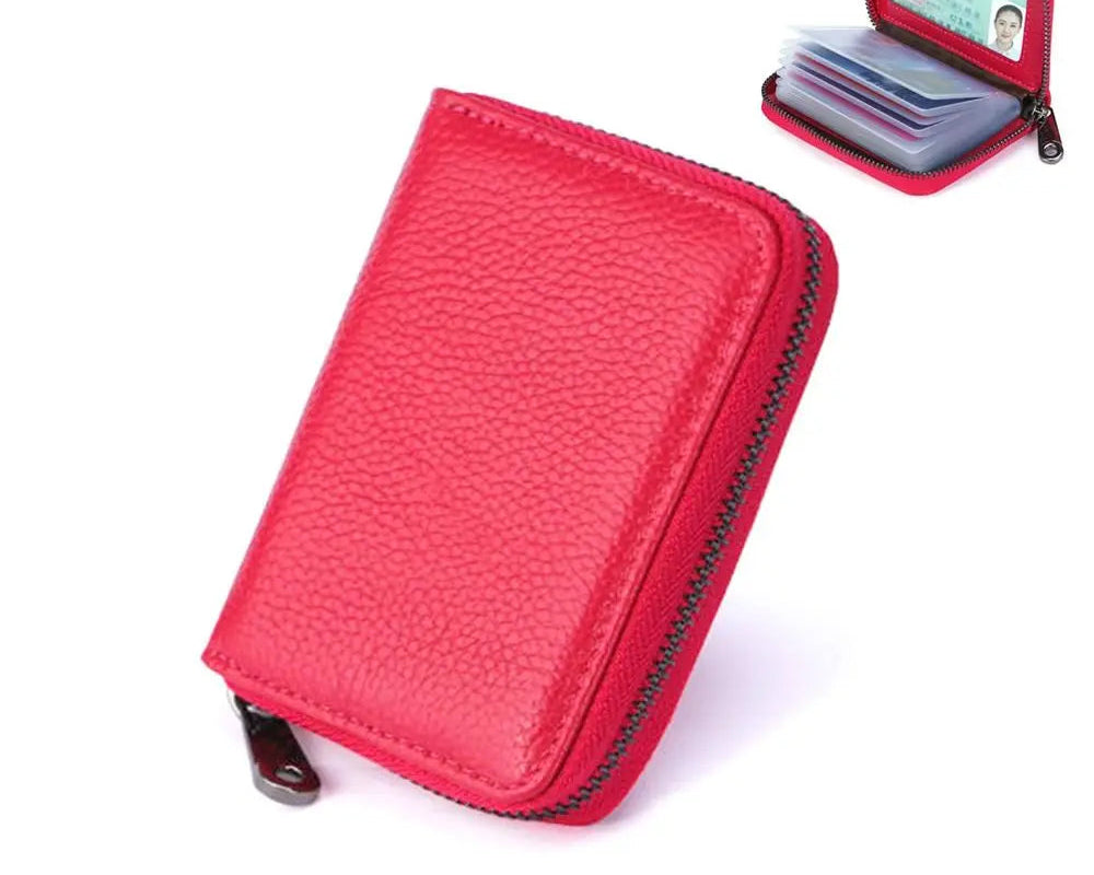 Porte-cartes zippé grande capacité avec 20 compartiments en simili cuir unisexe — photo 8 Image