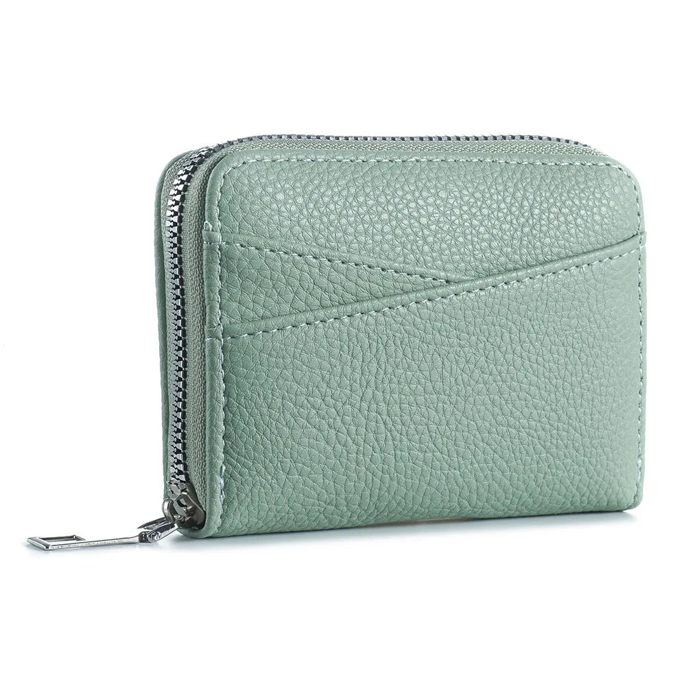 Porte-cartes zippé multifonction en simili cuir grainé avec compartiments et porte-monnaie — photo 10