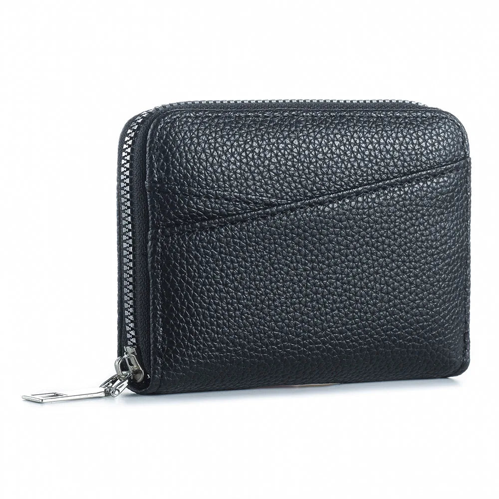 Porte-cartes zippé multifonction en simili cuir grainé avec compartiments et porte-monnaie — photo 11