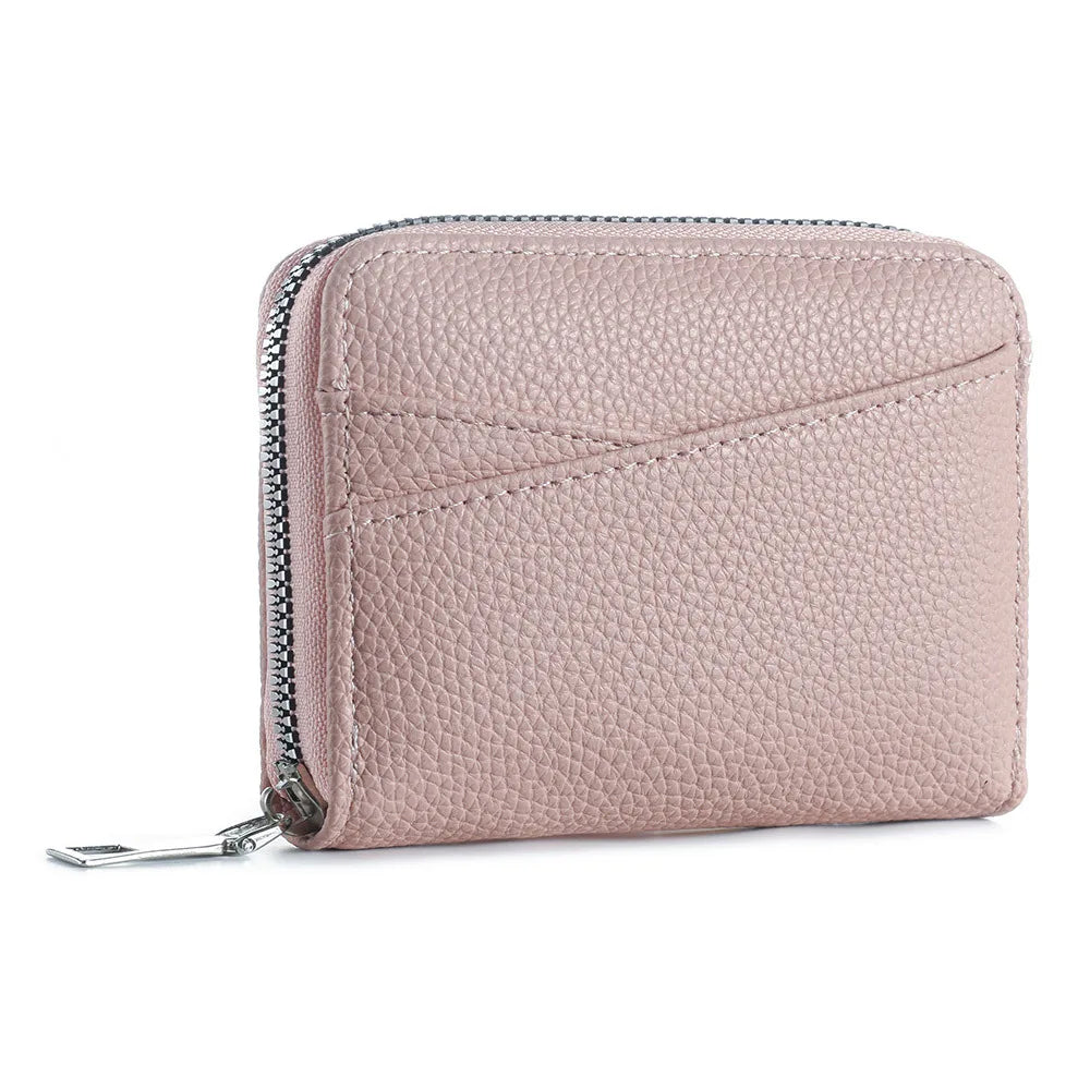 Porte-cartes zippé multifonction en simili cuir grainé avec compartiments et porte-monnaie — photo 8 Image