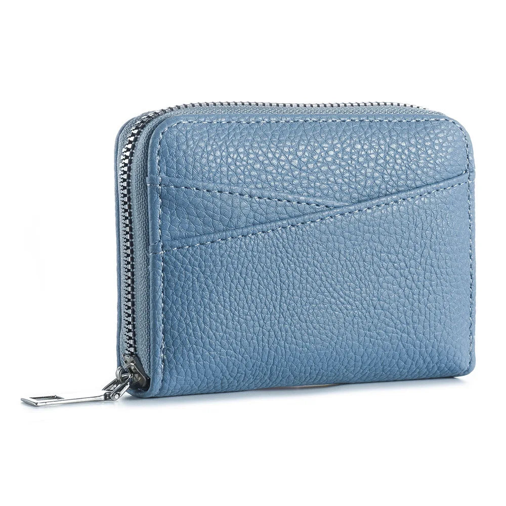 Porte-cartes zippé multifonction en simili cuir grainé avec compartiments et porte-monnaie — photo 9