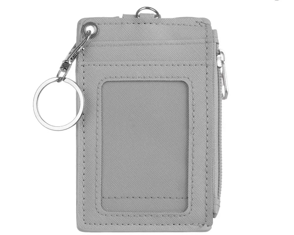 Porte-cartes zippé en simili cuir avec porte-clés et compartiments pour cartes unisexe — photo 10 Image