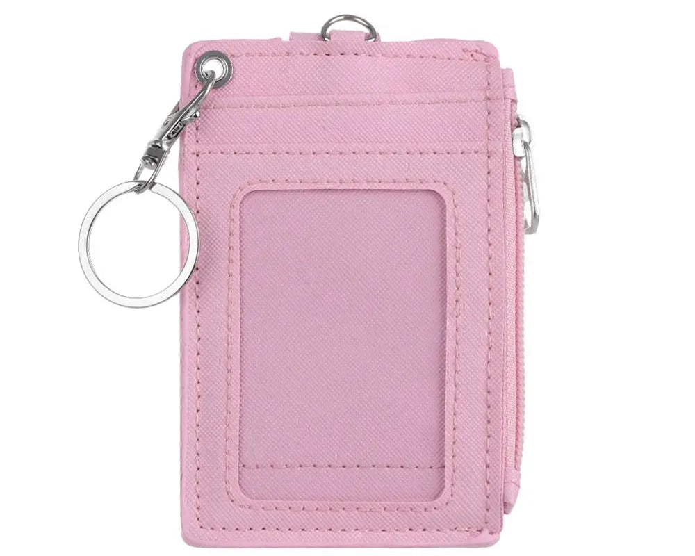 Porte-cartes zippé en simili cuir avec porte-clés et compartiments pour cartes unisexe — photo 7