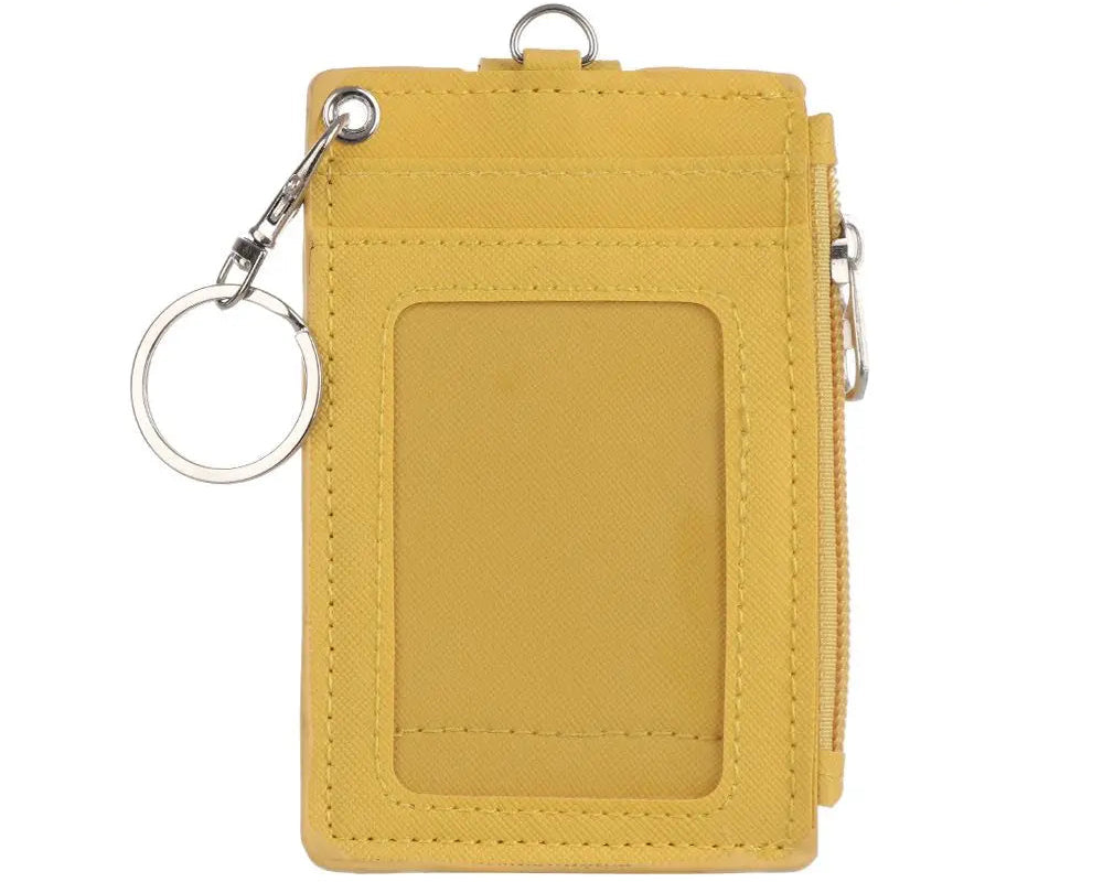 Porte-cartes zippé en simili cuir avec porte-clés et compartiments pour cartes unisexe — photo 8