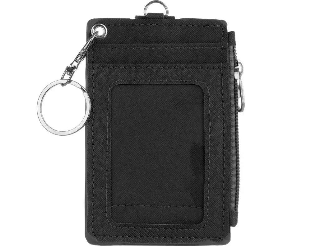 Porte-cartes zippé en simili cuir avec porte-clés et compartiments pour cartes unisexe — photo 9