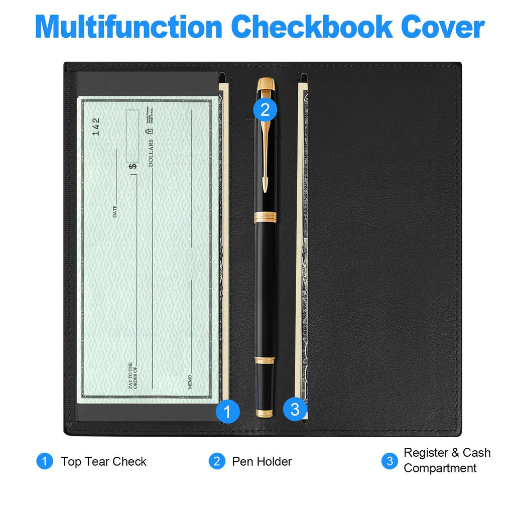 Porte-chéquier floral bohème avec passant à stylo intégré