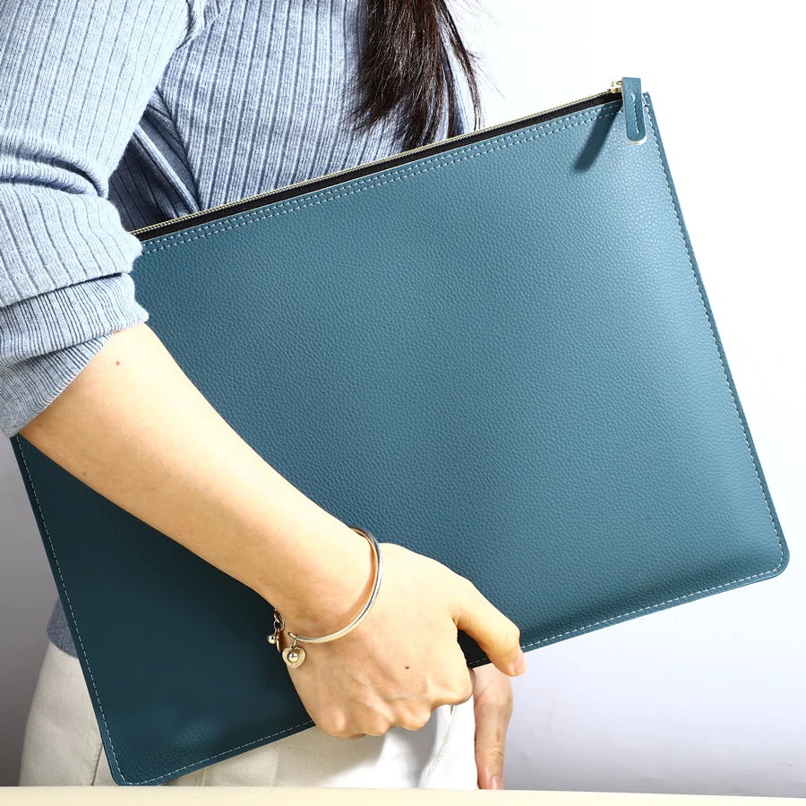 Porte-documents A4 en cuir avec fermeture zippée pour contrats et documents professionnels — photo 1