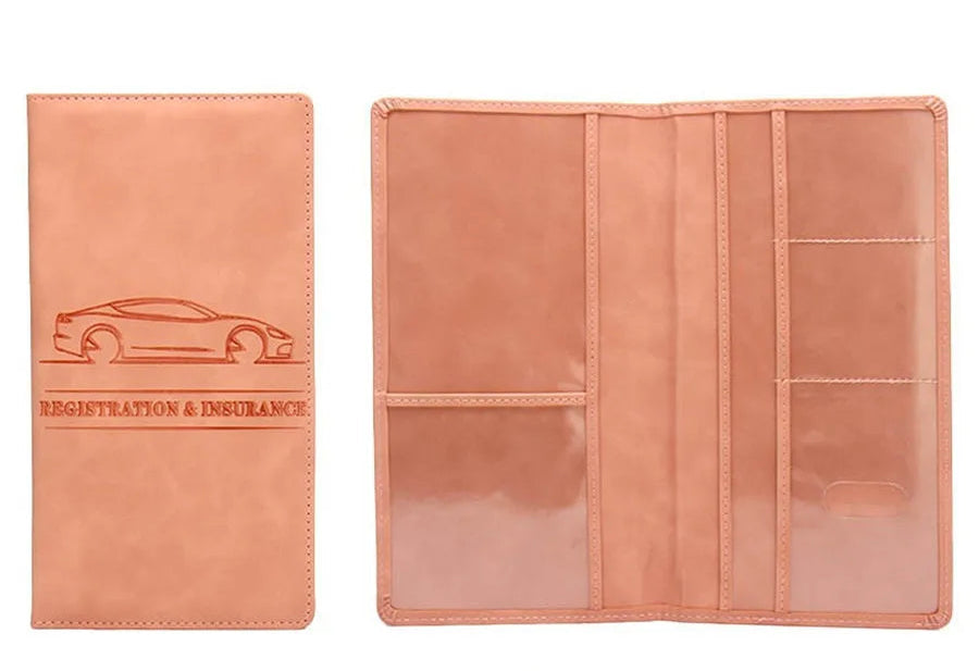 Porte-documents voiture en cuir PU pour assurance, permis et cartes administratives — photo 5