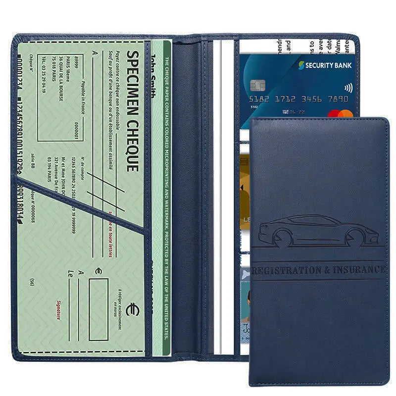 Porte-documents voiture en cuir PU pour carte grise et permis avec rangement cartes — photo 5