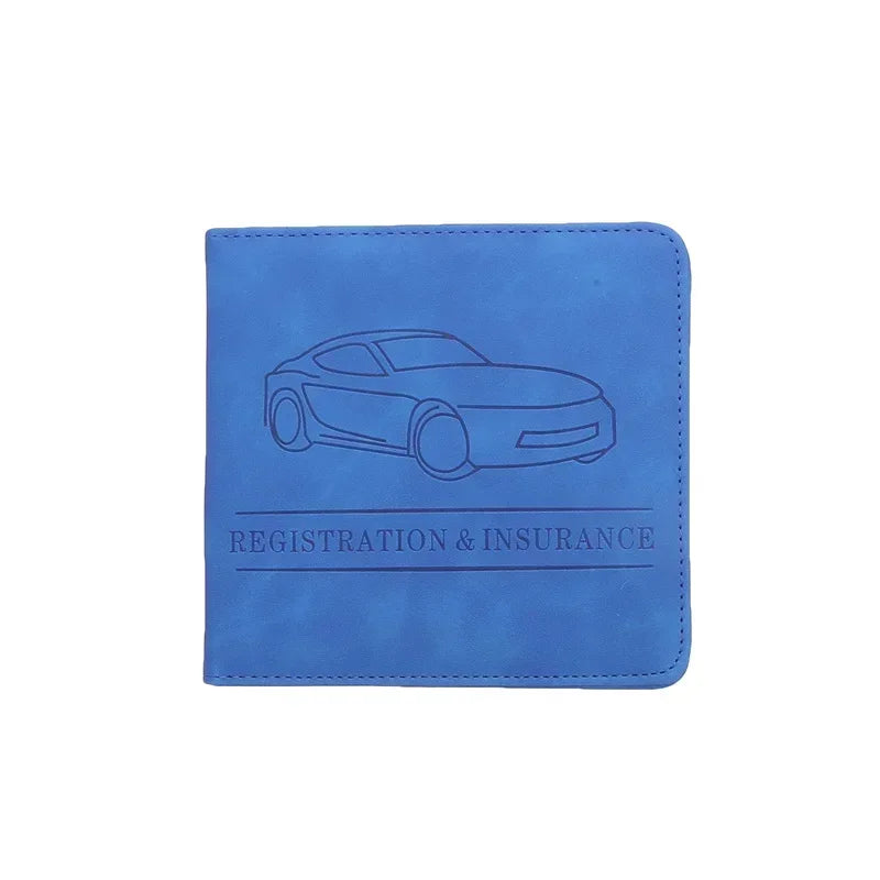 Porte-documents voiture en cuir PU pour carte grise et assurance avec fermeture bouton — photo 11