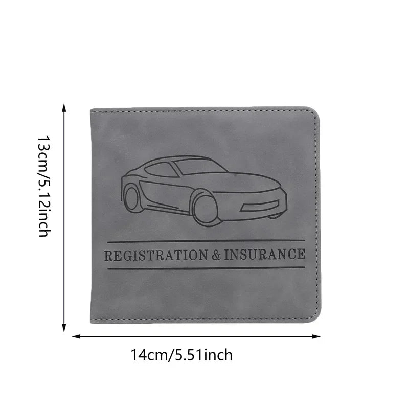 Porte-documents voiture en cuir PU pour carte grise et assurance avec fermeture bouton — photo 12