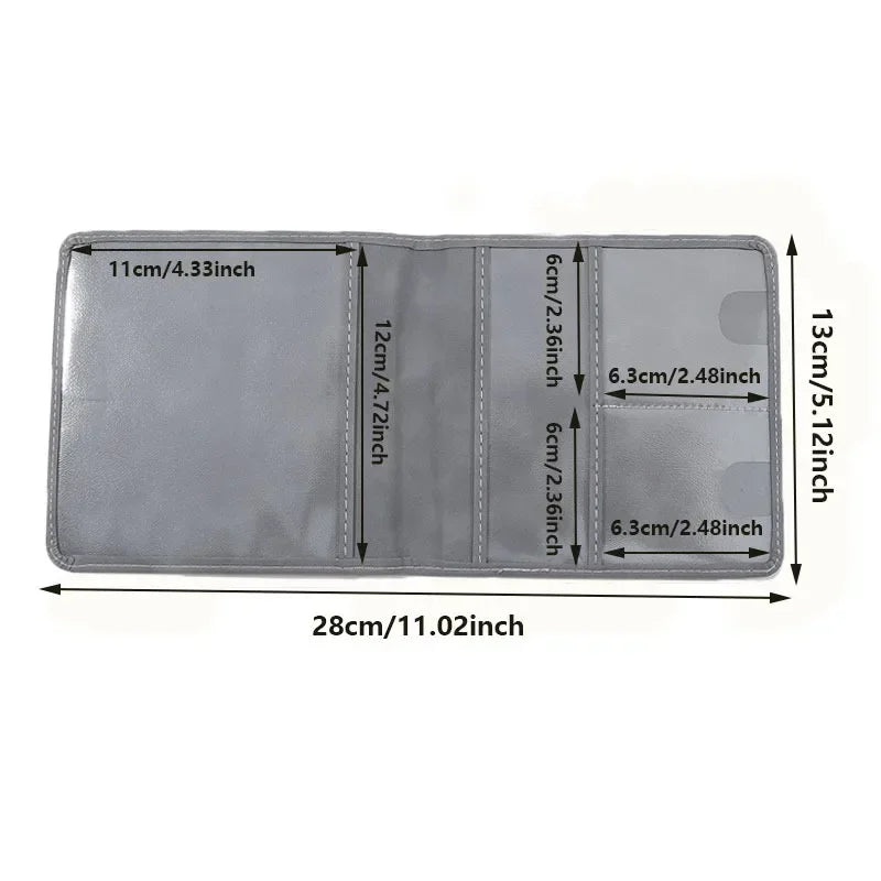 Porte-documents voiture en cuir PU pour carte grise et assurance avec fermeture bouton — photo 6