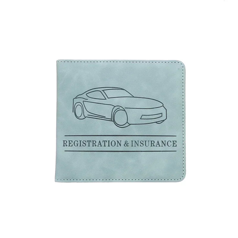 Porte-documents voiture en cuir PU pour carte grise et assurance avec fermeture bouton — photo 7