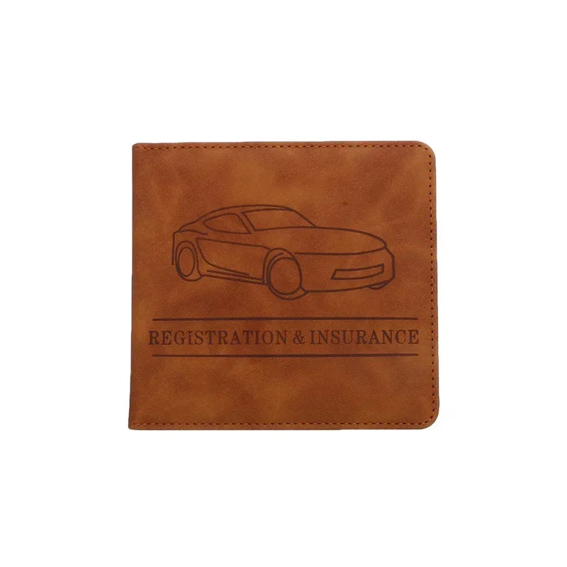 Porte-documents voiture en cuir PU pour carte grise et assurance avec fermeture bouton — photo 9