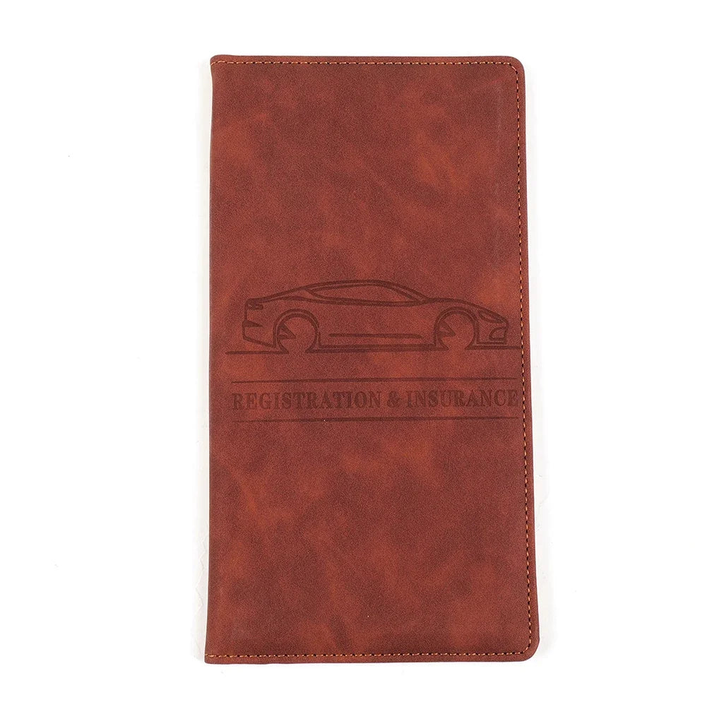 Porte-documents voiture en cuir PU pour carte grise, assurance et permis de conduire — photo 12