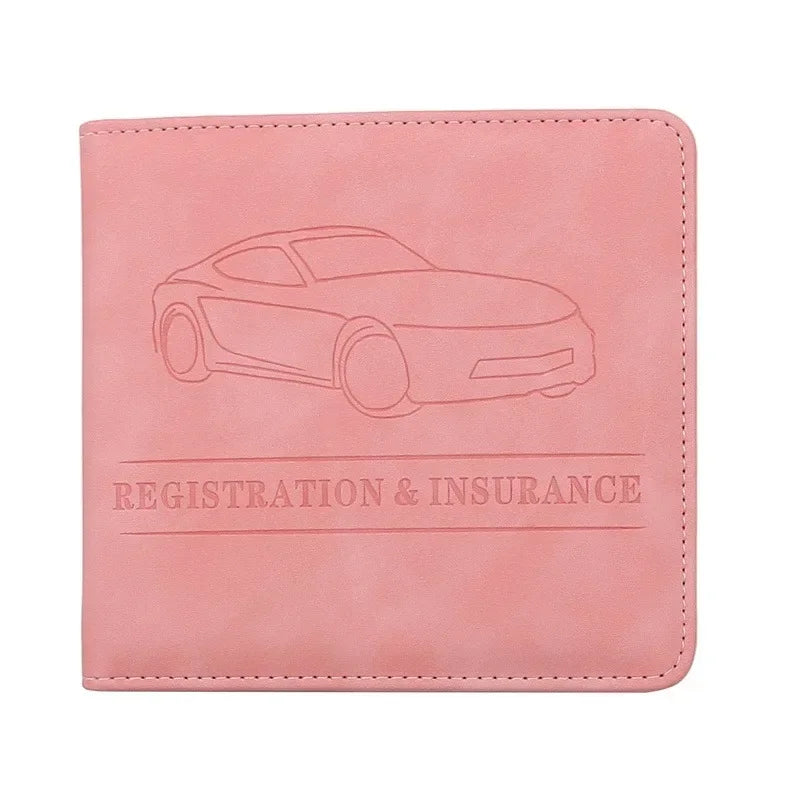 Porte-documents voiture en cuir PU pour carte grise et assurance avec fermeture à bouton — photo 12
