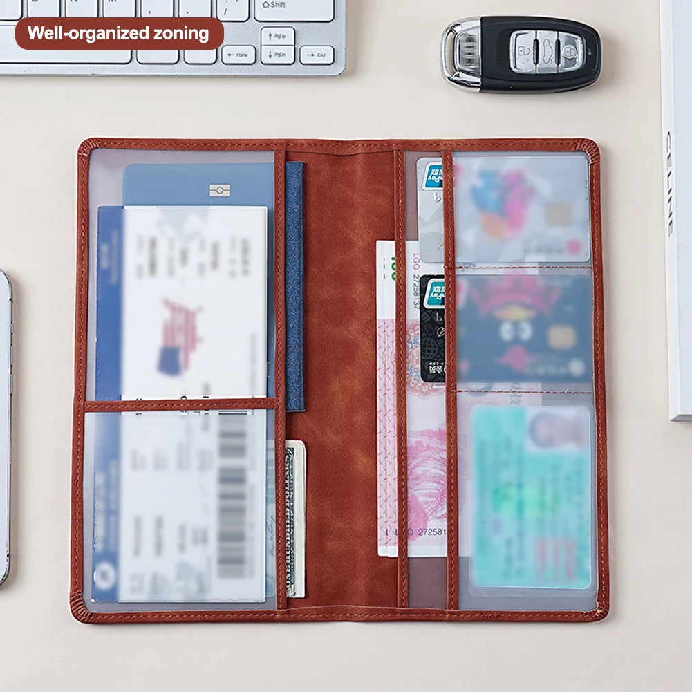 Porte-documents voiture en cuir PU pour carte grise, assurance et permis homme — photo 4